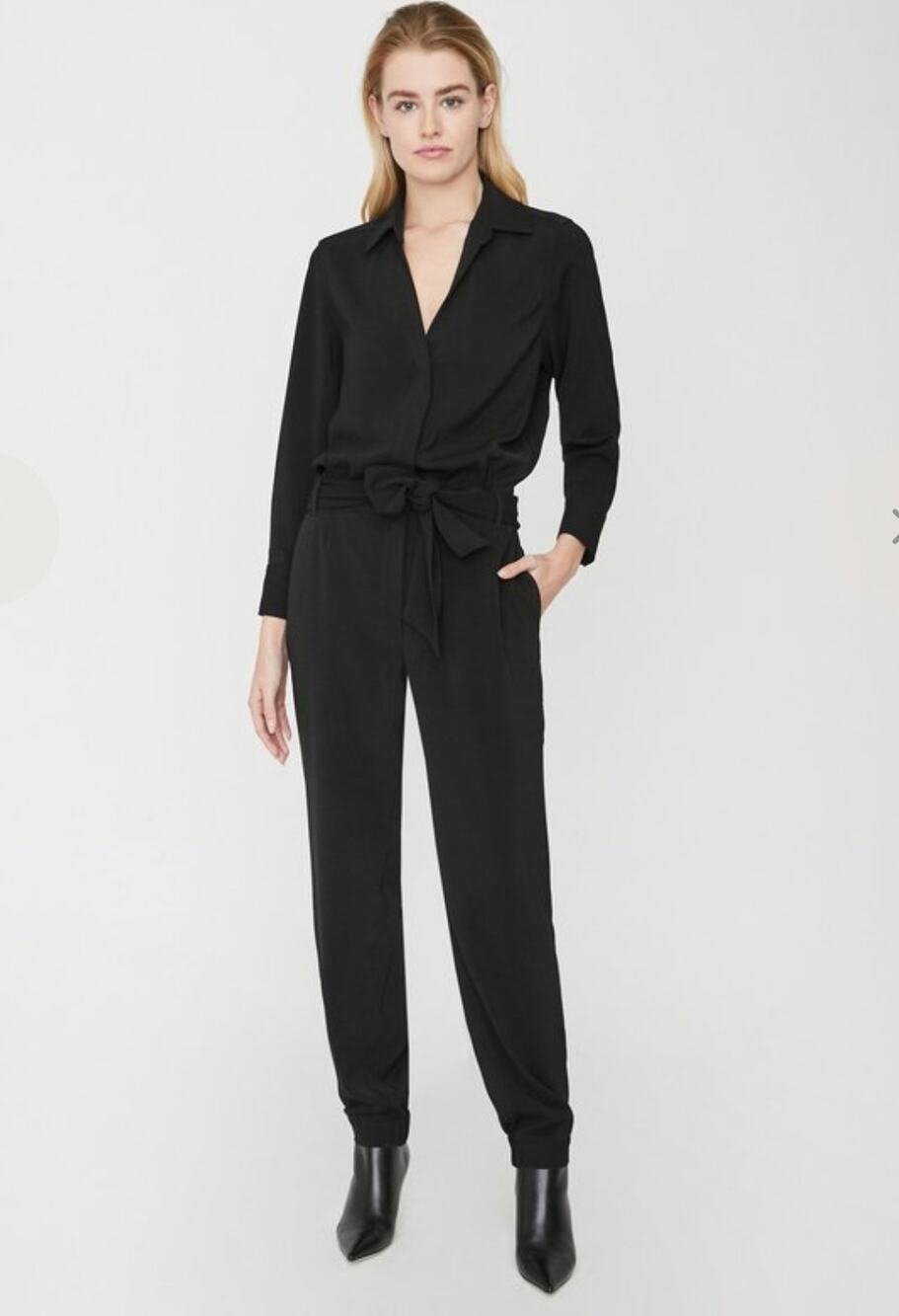 Brochu Walker Anze Jumpsuit Black Onyx M sophisticated quiet luxury versatile